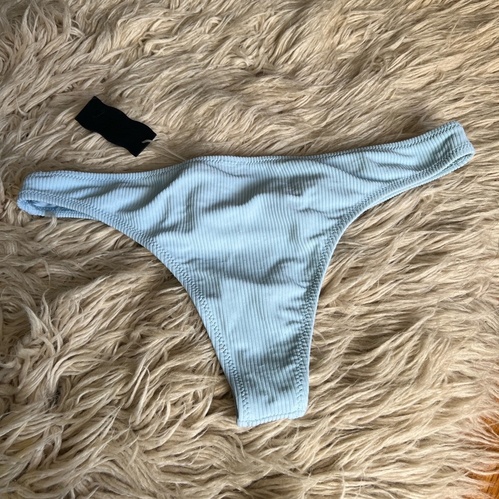 Nasty gal Light Blue Ribbed Bikini Bottom - Picture 3 of 3